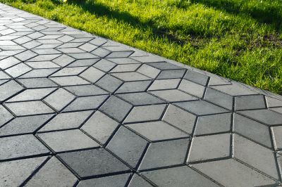 Paver patio with intricate pattern