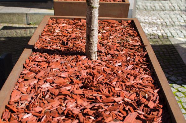 Red Mulch Placement